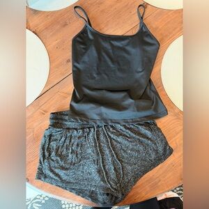 Black and Gray Women's Tank Top Set